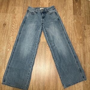 PacSun Casey Low Rise Baggy Jeans Womens 22S Blue Light Wash Wide Leg Denim
